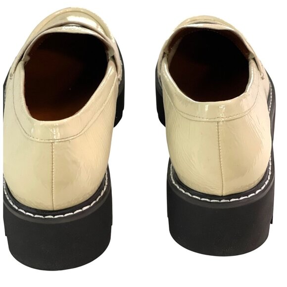 Franco Sarto Patent Leather Lug Sole Loafers  Putty Size 7.5 M NEW - Picture 4 of 6